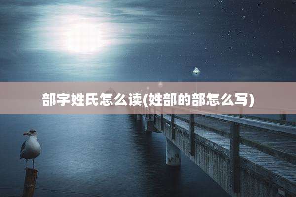 部字姓氏怎么读(姓部的部怎么写)