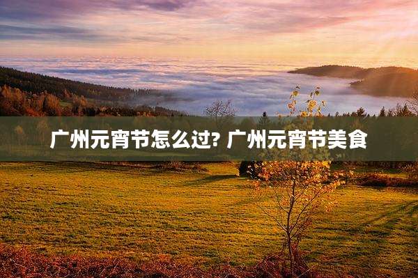广州元宵节怎么过? 广州元宵节美食