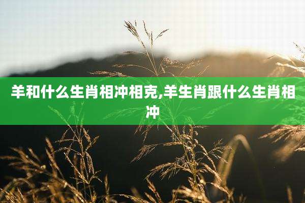 羊和什么生肖相冲相克,羊生肖跟什么生肖相冲