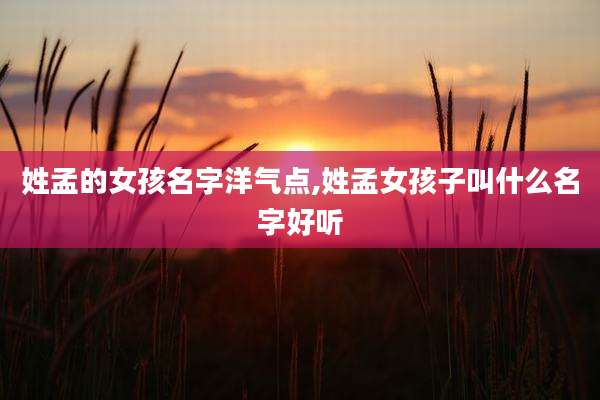 姓孟的女孩名字洋气点,姓孟女孩子叫什么名字好听