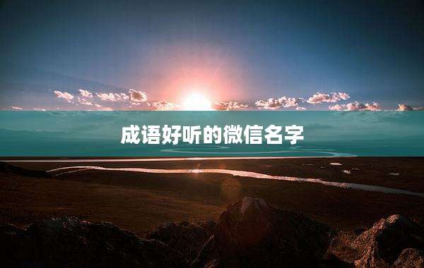 成语好听的微信名字