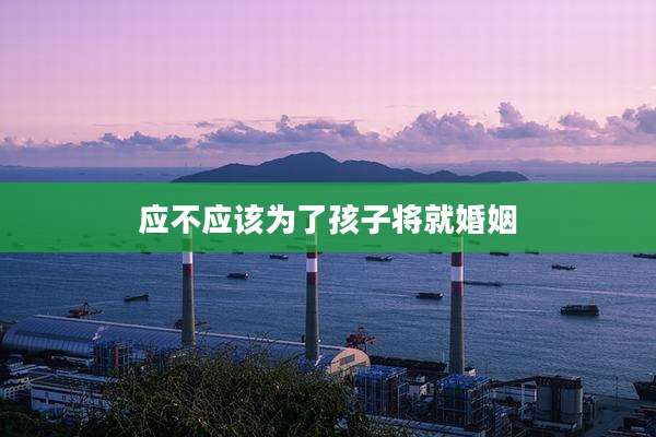 应不应该为了孩子将就婚姻