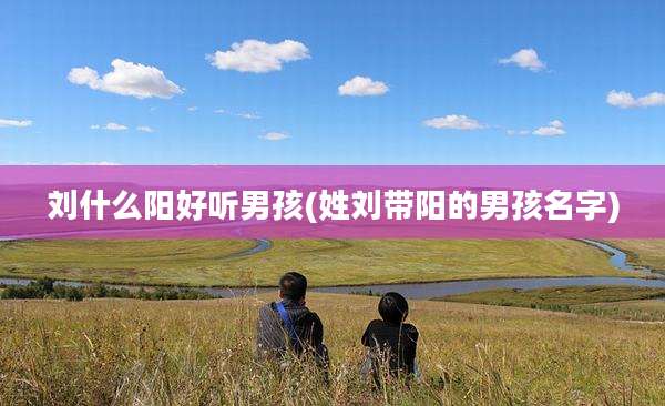 刘什么阳好听男孩(姓刘带阳的男孩名字)