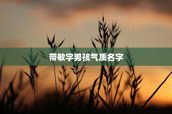 带敏字男孩气质名字