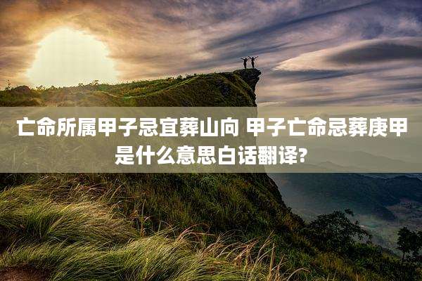亡命所属甲子忌宜葬山向 甲子亡命忌葬庚甲是什么意思白话翻译?