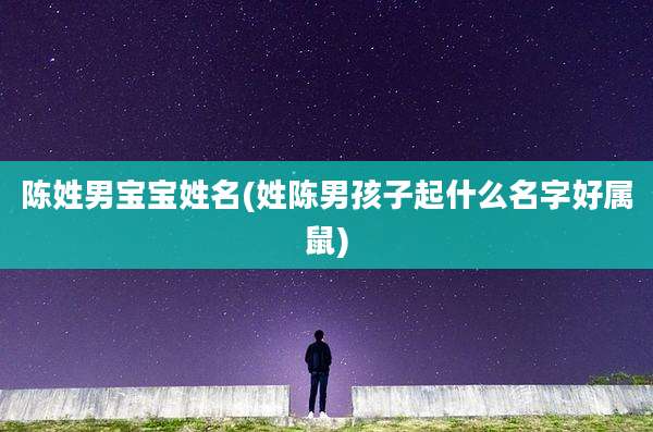 陈姓男宝宝姓名(姓陈男孩子起什么名字好属鼠)