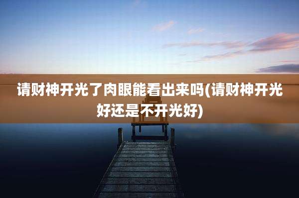 请财神开光了肉眼能看出来吗(请财神开光好还是不开光好)