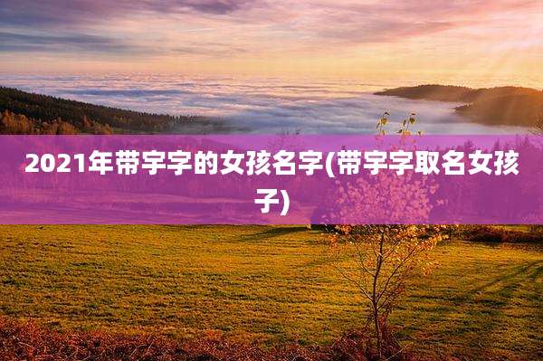 2021年带宇字的女孩名字(带宇字取名女孩子)