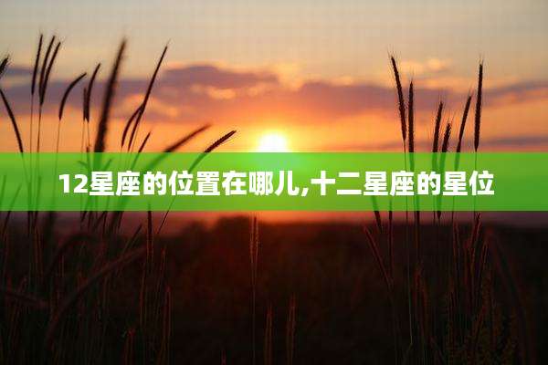 12星座的位置在哪儿,十二星座的星位