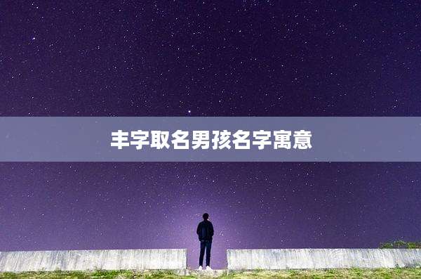 丰字取名男孩名字寓意