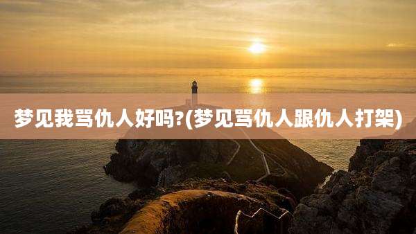 梦见我骂仇人好吗?(梦见骂仇人跟仇人打架)