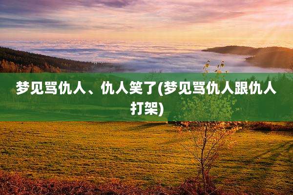 梦见骂仇人、仇人笑了(梦见骂仇人跟仇人打架)