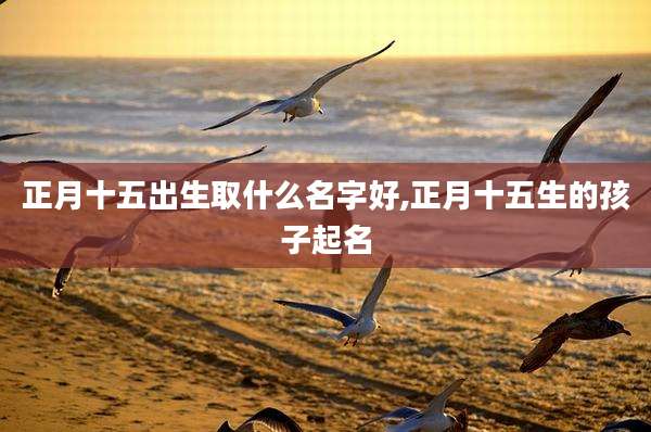 正月十五出生取什么名字好,正月十五生的孩子起名