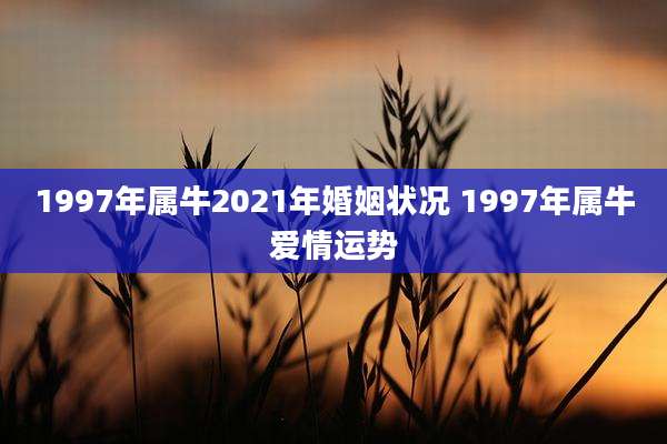 1997年属牛2021年婚姻状况 1997年属牛爱情运势