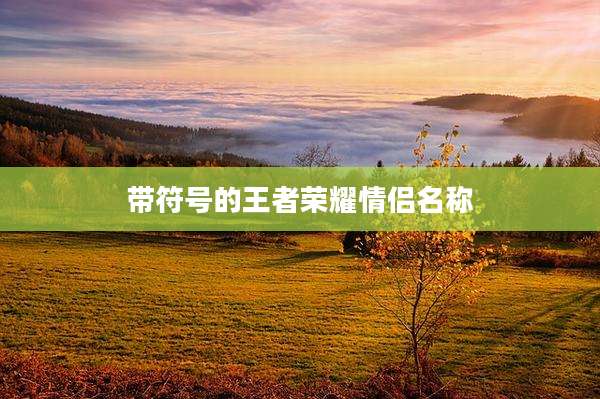 带符号的王者荣耀情侣名称