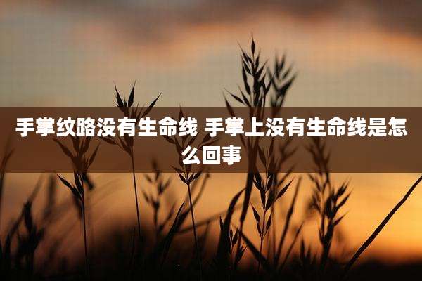 手掌纹路没有生命线 手掌上没有生命线是怎么回事