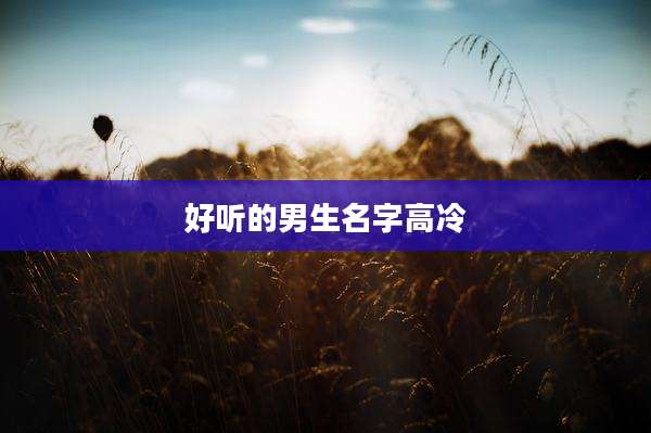 好听的男生名字高冷
