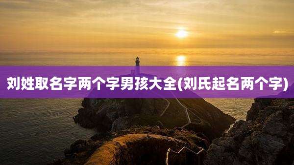 刘姓取名字两个字男孩大全(刘氏起名两个字)