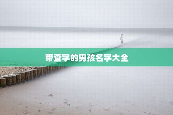 带查字的男孩名字大全