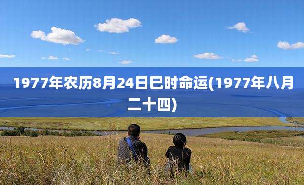 1977年农历8月24日巳时命运(1977年八月二十四)