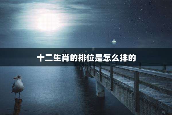 十二生肖的排位是怎么排的