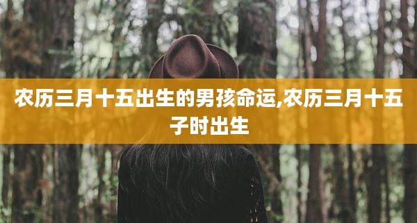 农历三月十五出生的男孩命运,农历三月十五子时出生