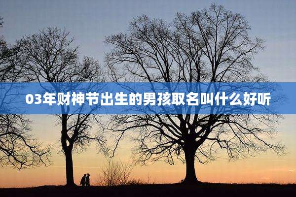 03年财神节出生的男孩取名叫什么好听