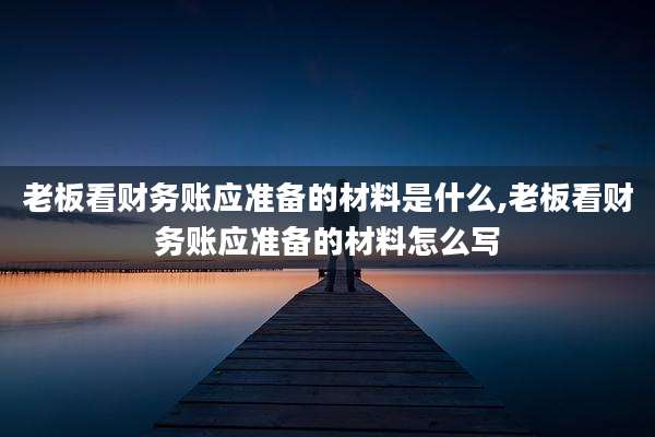 老板看财务账应准备的材料是什么,老板看财务账应准备的材料怎么写