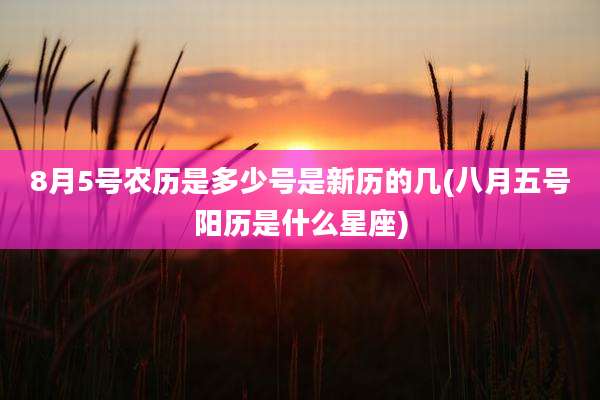 8月5号农历是多少号是新历的几(八月五号阳历是什么星座)