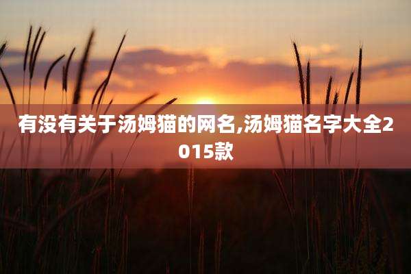 有没有关于汤姆猫的网名,汤姆猫名字大全2015款