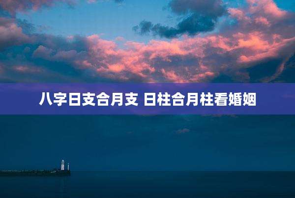 八字日支合月支 日柱合月柱看婚姻