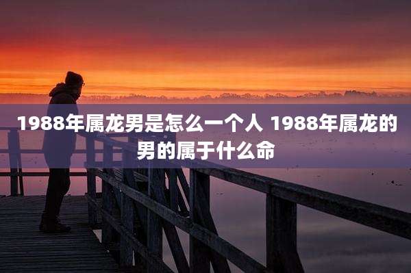 1988年属龙男是怎么一个人 1988年属龙的男的属于什么命