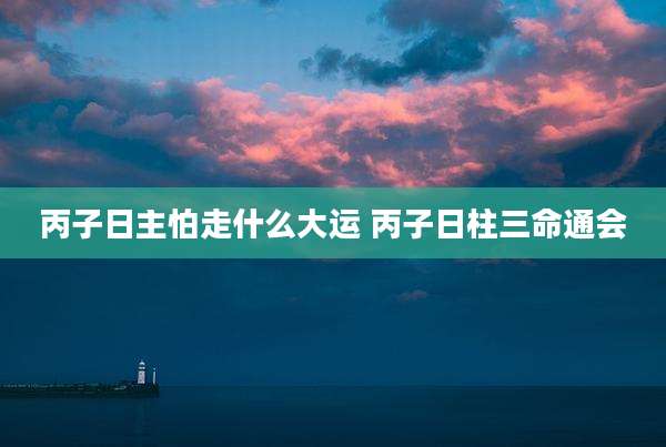 丙子日主怕走什么大运 丙子日柱三命通会