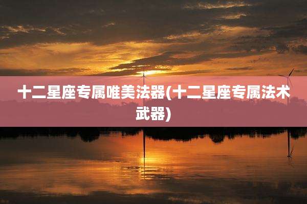 十二星座专属唯美法器(十二星座专属法术武器)
