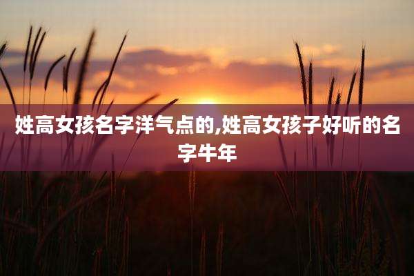 姓高女孩名字洋气点的,姓高女孩子好听的名字牛年