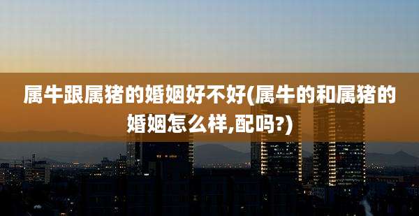 属牛跟属猪的婚姻好不好(属牛的和属猪的婚姻怎么样,配吗?)