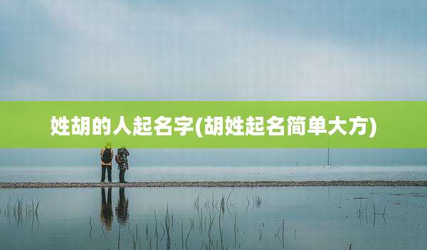 姓胡的人起名字(胡姓起名简单大方)