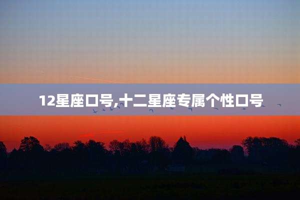 12星座口号,十二星座专属个性口号