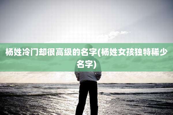 杨姓冷门却很高级的名字(杨姓女孩独特稀少名字)