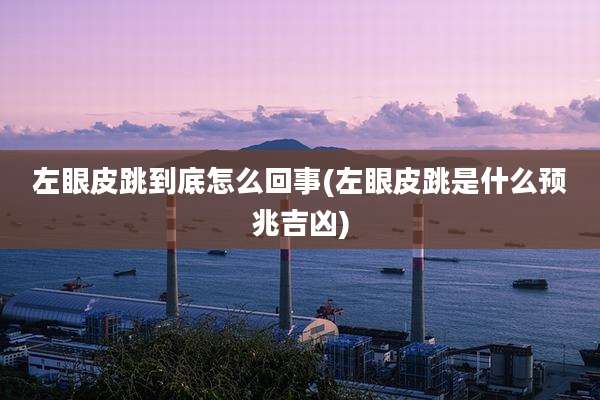 左眼皮跳到底怎么回事(左眼皮跳是什么预兆吉凶)