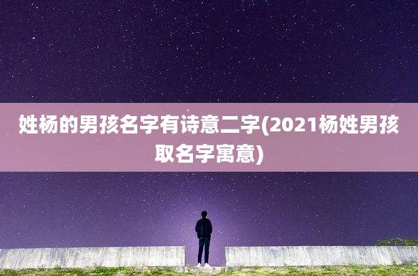 姓杨的男孩名字有诗意二字(2021杨姓男孩取名字寓意)