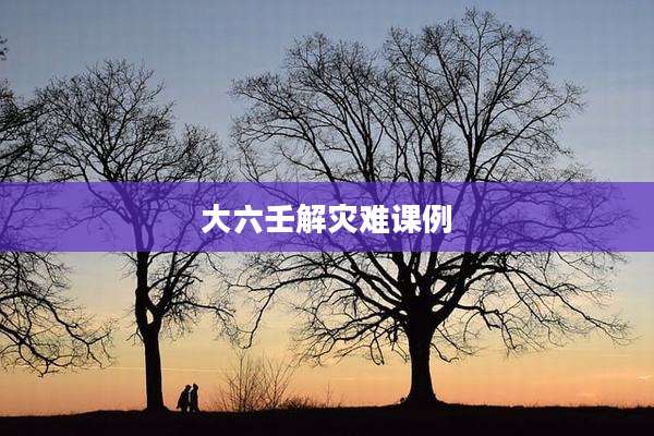 大六壬解灾难课例
