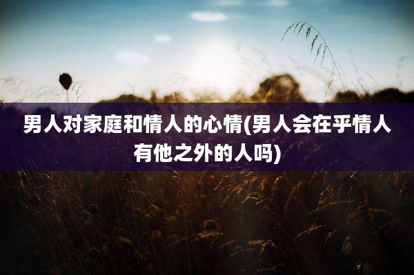 男人对家庭和情人的心情(男人会在乎情人有他之外的人吗)
