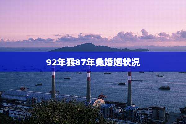 92年猴87年兔婚姻状况