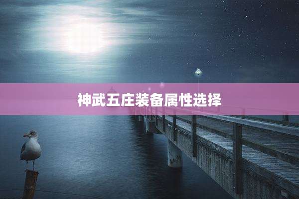 神武五庄装备属性选择