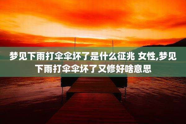 梦见下雨打伞伞坏了是什么征兆 女性,梦见下雨打伞伞坏了又修好啥意思