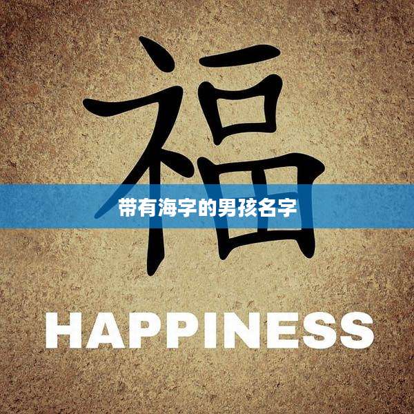 带有海字的男孩名字