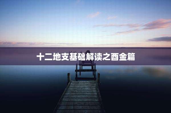 十二地支基础解读之酉金篇
