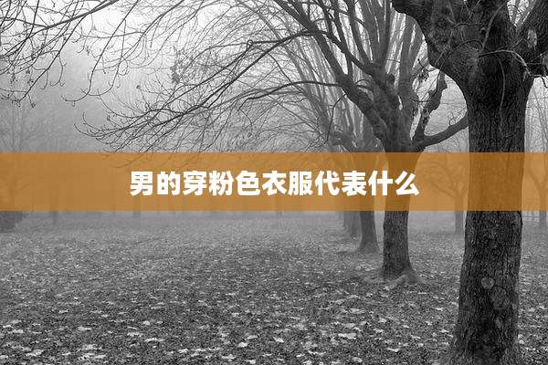 男的穿粉色衣服代表什么