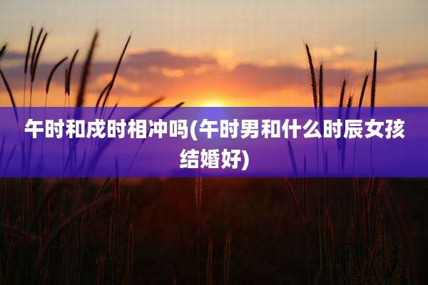 午时和戍时相冲吗(午时男和什么时辰女孩结婚好)